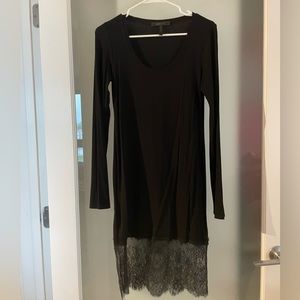 BCBGMAXAZRIA Basic Black Dress with Lace detail